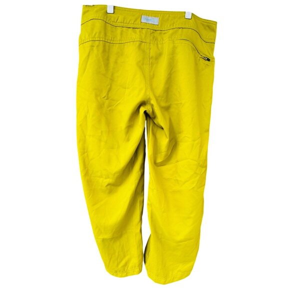 Water Girl Patagonia Pants Women's Sz 8 Lime Green Print Cropped Surfer - Picture 2 of 7